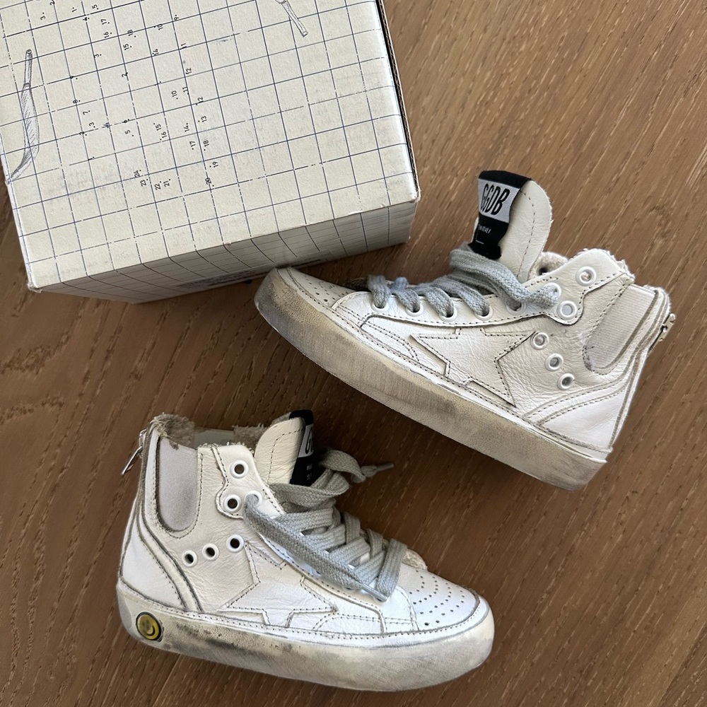 Golden Goose Kids White High-Top Sneakers